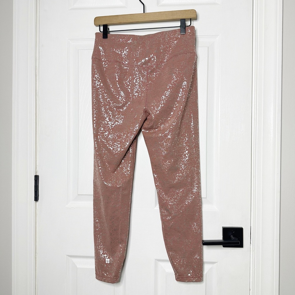 Sweaty Betty‎ Disco Metallic 7/8 Leggings Red Terrazzo Foil Size M Athleisure - Picture 4 of 5